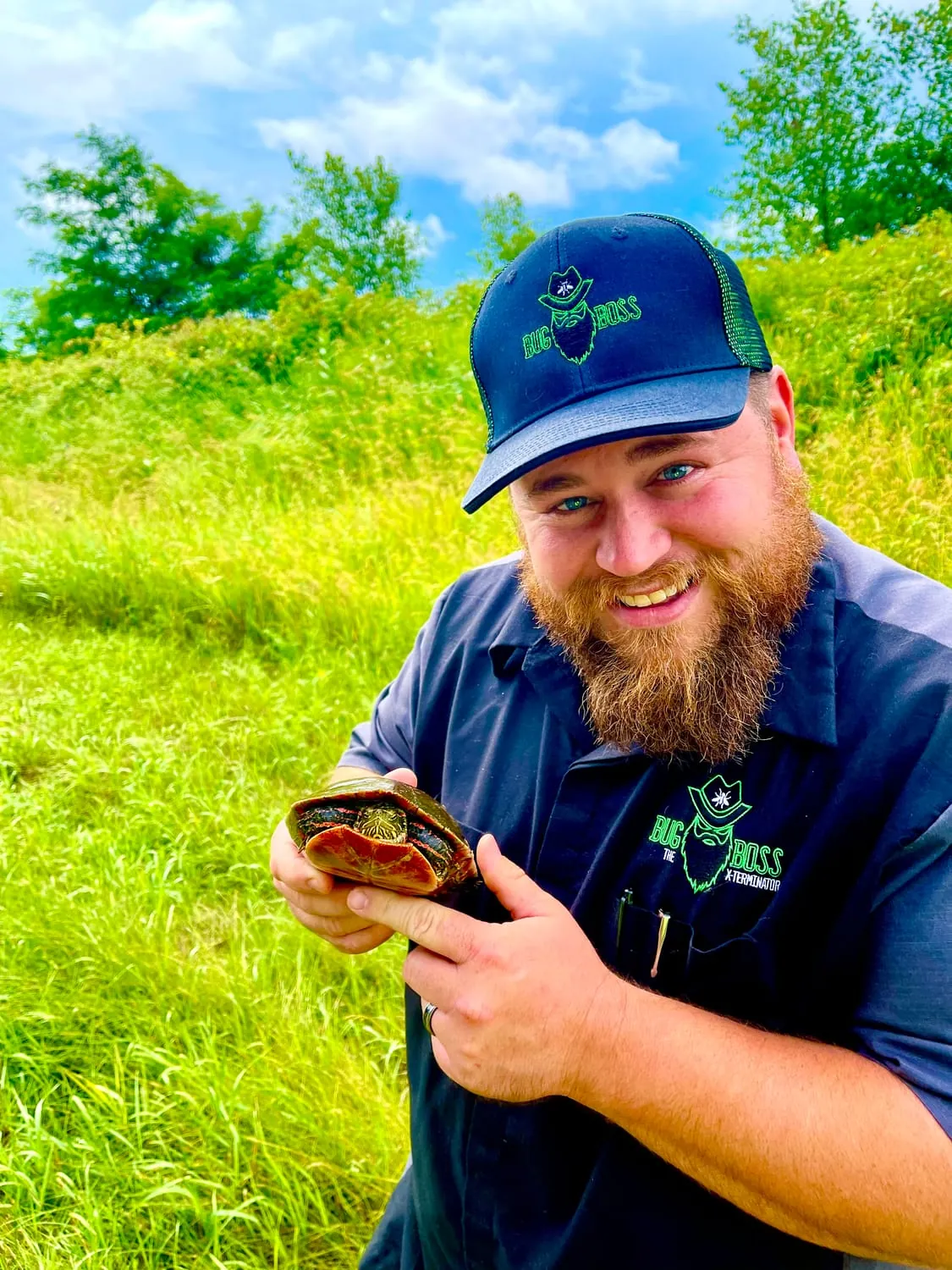 Brian Zahringer, owner of BugBoss The X-Terminator, in the field